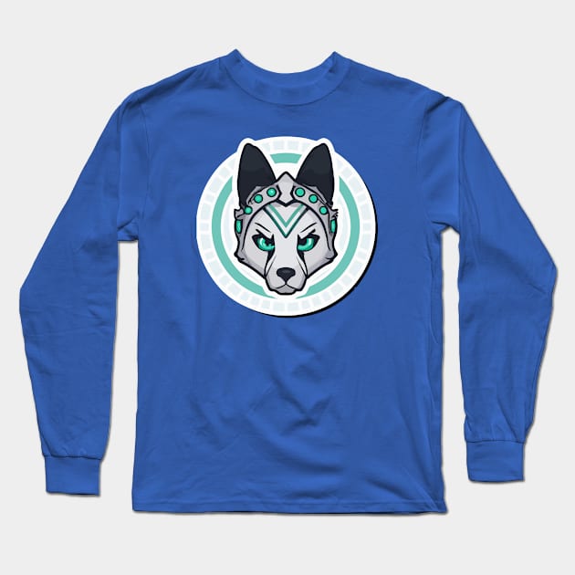 Cute Alaskan Husky Sticker Art Long Sleeve T-Shirt by Furrban